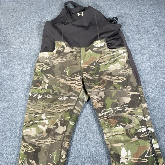 Under Armour Stealth Coldgear Storm Camo Hunting Bibs Womens XXL Fleece Lined - Picture 3 of 12